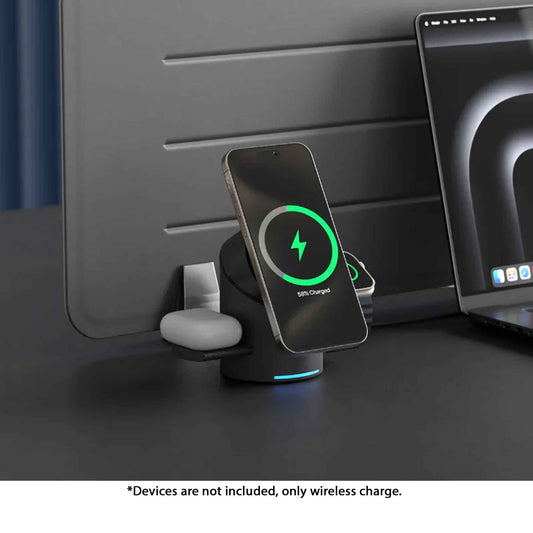 ADAM Elements Mag Tube Qi2 3-in-1 Intelligent Charging Station