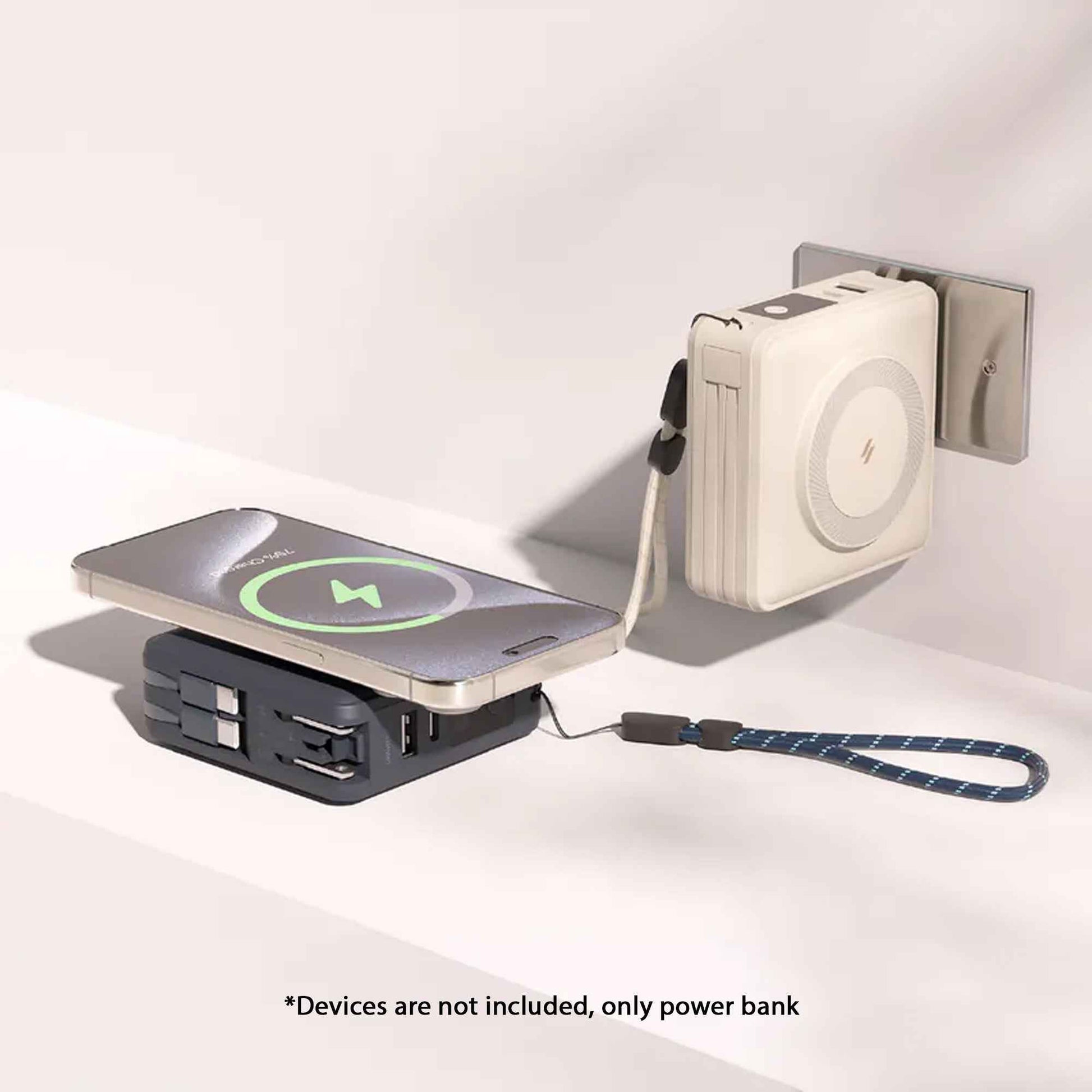 ADAM Elements GRAVITY X5 Powerbank 15000mAh with Cable USB-C Lightning 5-in-1 and  Travel Adapter