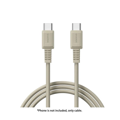 SHARGE Retro USB-C to USB-C 100W PD Fast Charging Cable 1.2m - Retro White - Forexengineer -Malaysia- 6973154655928