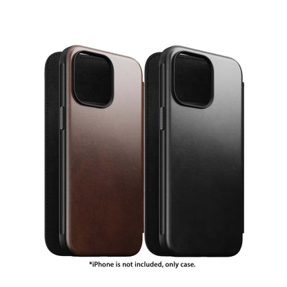 Nomad Modern Horween Leather Folio Case for iPhone 15 Series - Magsafe Compatible - Forexengineer -Malaysia- 856500016351-856500016306-856500016313-856500016269