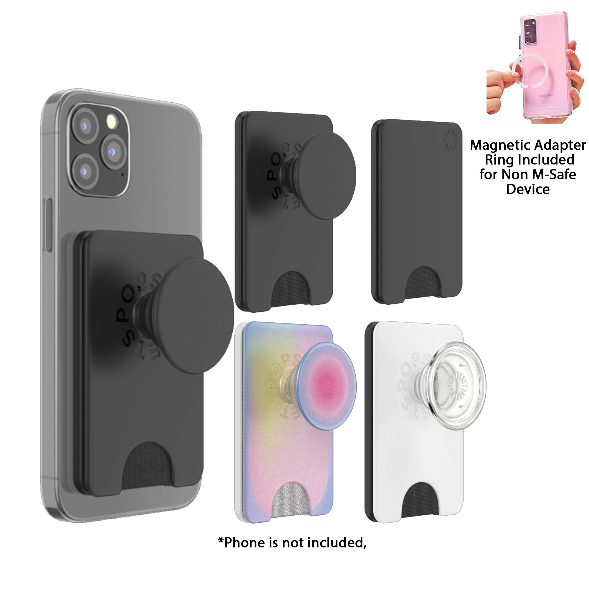 PopSockets PopWallet / PopWallet+ MagSafe with Magnetic Adapter Ring ...