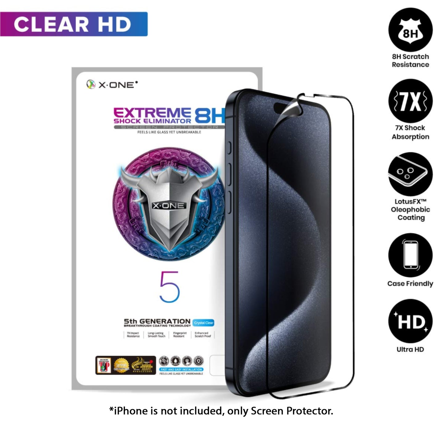 X.One Extreme Shock Eliminator 8H ( 5th Generation ) for iPhone 15 Series - Clear HD