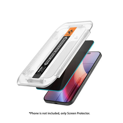 [1 PACK] Spigen Glas.tR EZ Fit HD Tempered Glass Screen Protector for iPhone 16 & 15 Series - Privacy - Forexengineer -Malaysia