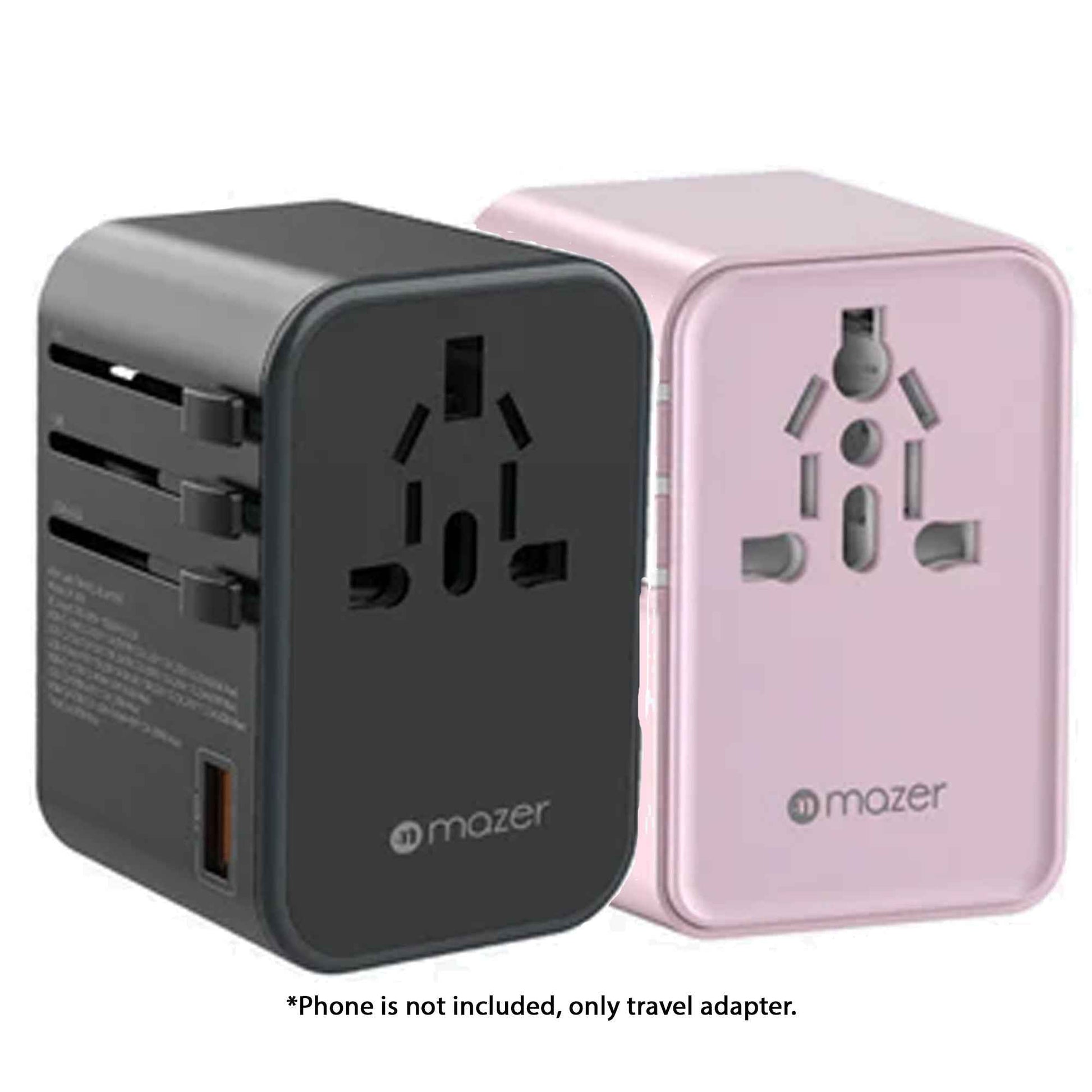 Mazer Infinite Travel PD 70W GaN Universal Travel Charger Adapter - 3 USB-C Port + 2 USB-A Port