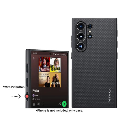 PITAKA PinButton Case Woven Aramid Fiber for Samsung Galaxy S25 Ultra / S24 Ultra - MagSafe Compatible - Forexengineer -Malaysia- 749355415588-749355417438-741654367407