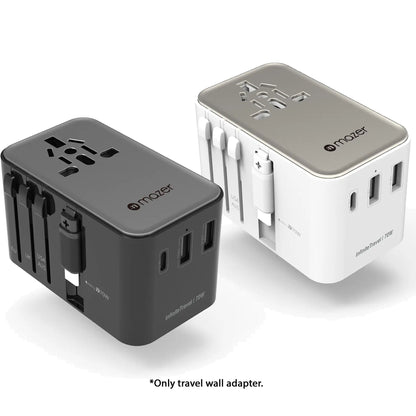 Mazer Infinite Travel PD 70W Gan Universal Travel Charger With Built-in USB C Cable , USB-A and USB-C Port - Forexengineer -Malaysia