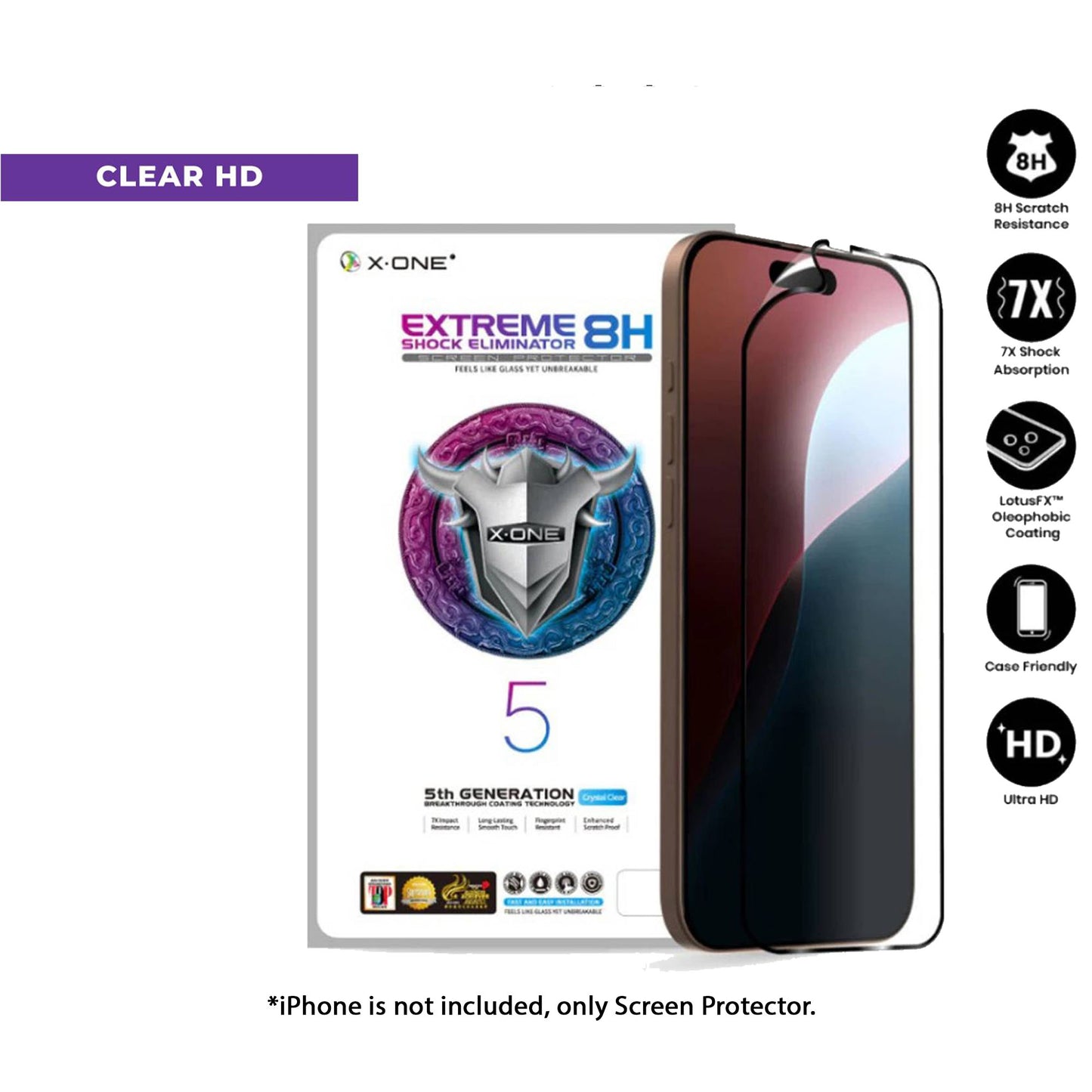 X.One Extreme Shock Eliminator 8H (5th Generation) for iPhone 16 Series - Clear HD