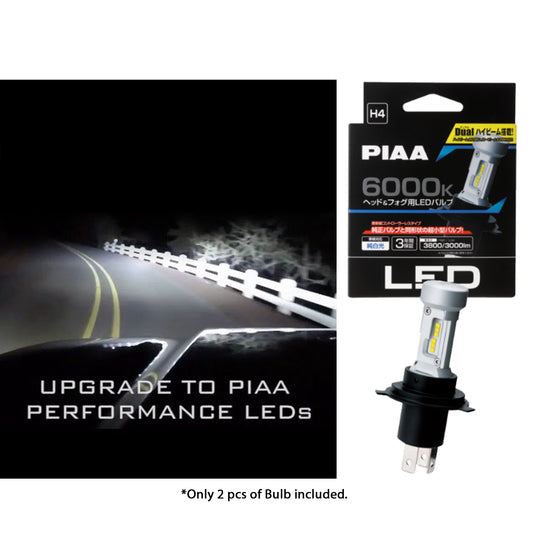 PIAA 4TH GEN Ultra Compact 6000K LED Bulb for H4/HB3/HB4/HIR1/HIR2/H8/H9/H11/H16