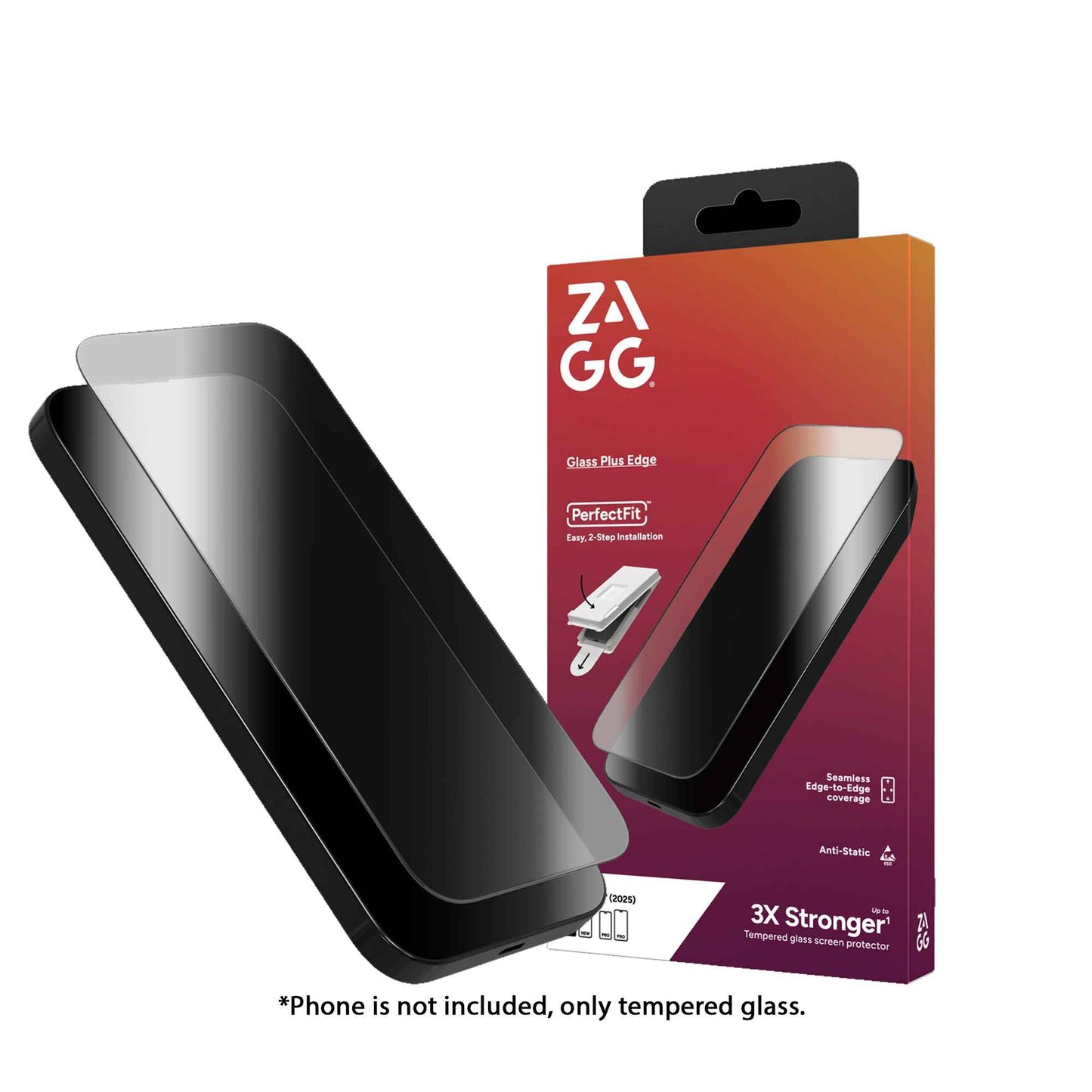 ZAGG Glass Plus Edge for iPhone 17 Series - Case Friendly Tempered Glass - Clear