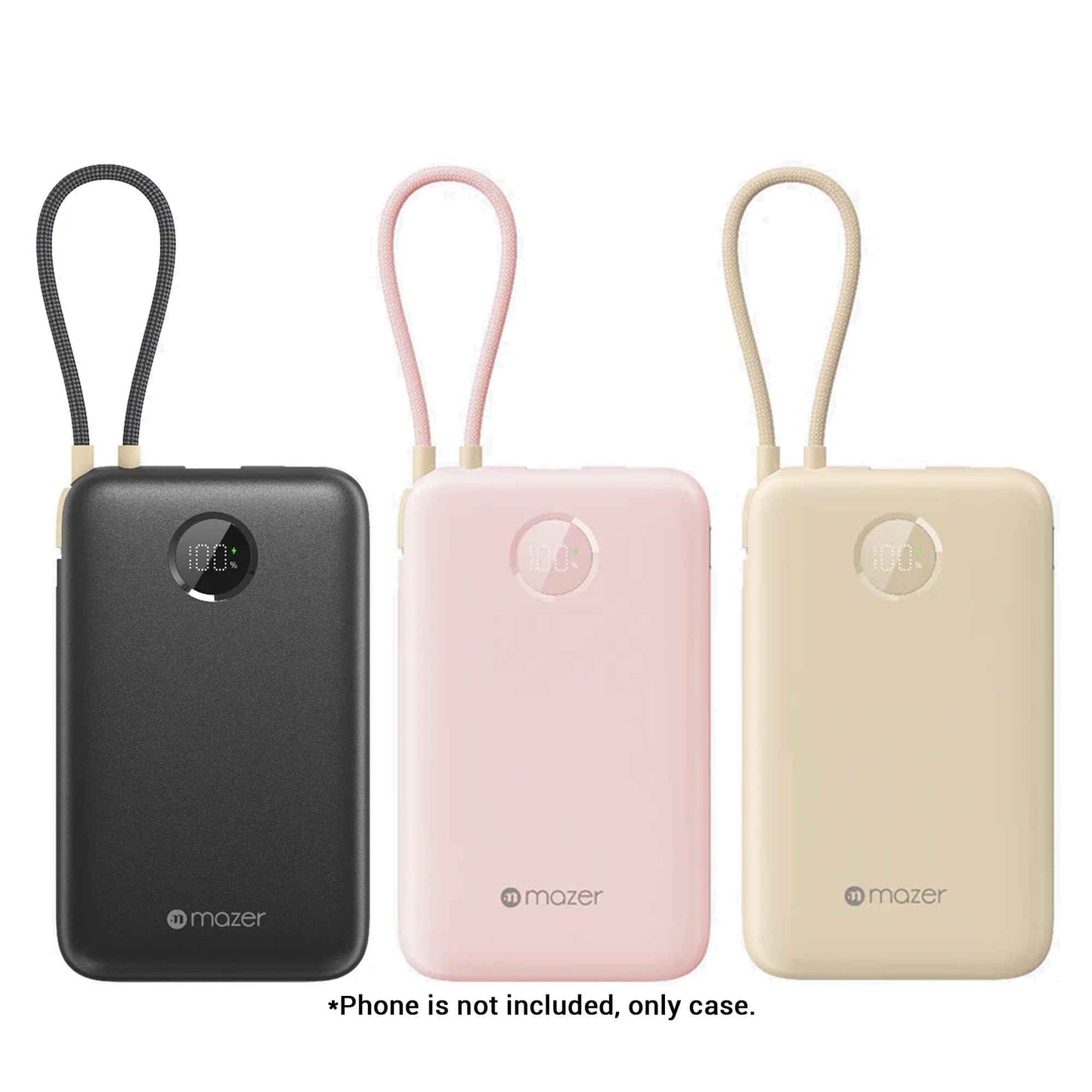 Mazer PowerCharge Link 10V2 10,000mAh PD20W (Built-in USB C Cable) Power Bank