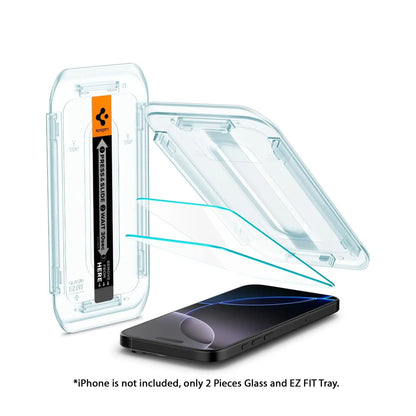 [2 PACK] Spigen Glas.tR EZ Fit Tempered Glass Screen Protector for iPhone 16 & 15 Series - Clear - Forexengineer -Malaysia