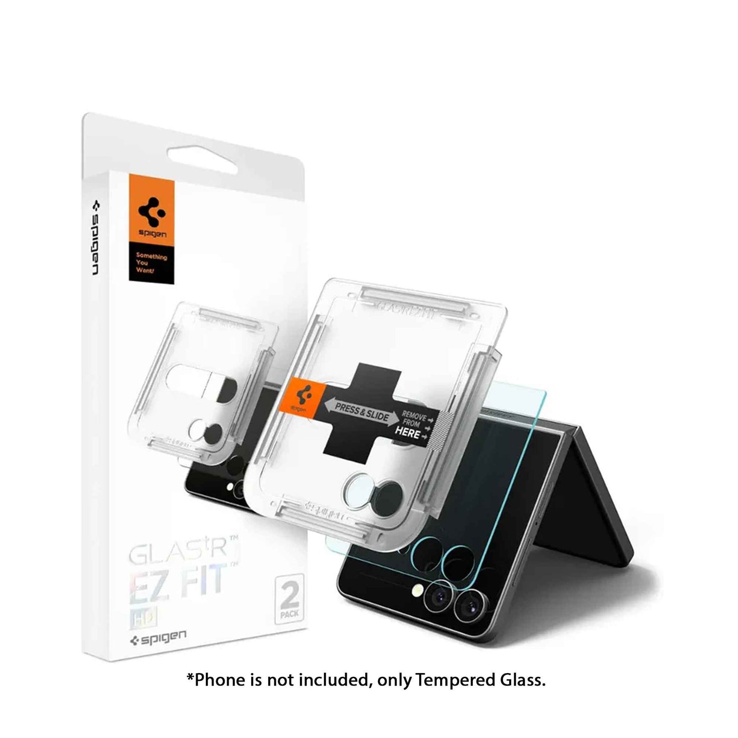 [2 Pack] Spigen Tempered Glass Glas.tR EZ Fit Pro HD for Samsung Galaxy Z Flip 7