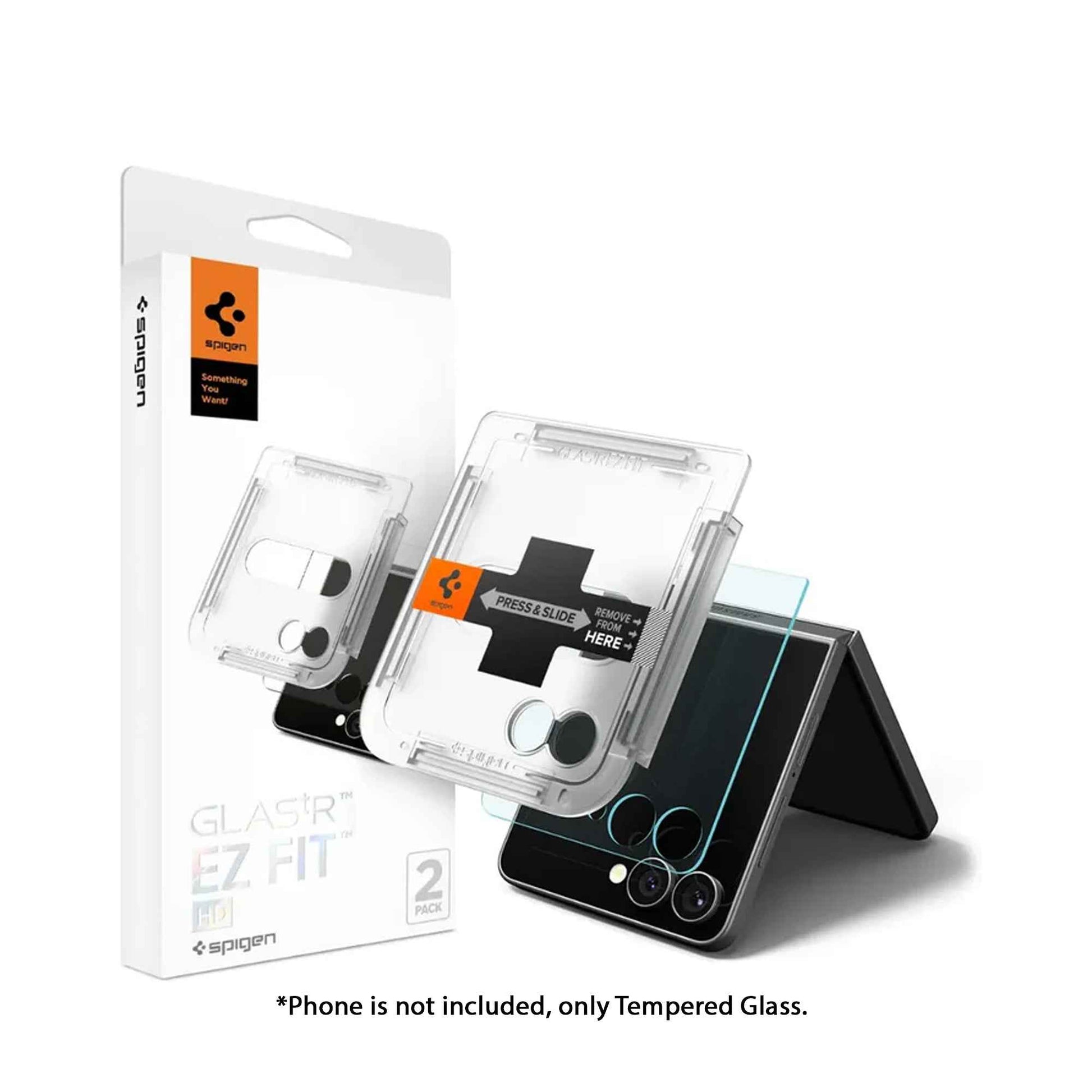[2 Pack] Spigen Tempered Glass Glas.tR EZ Fit Pro HD for Samsung Galaxy Z Flip 7