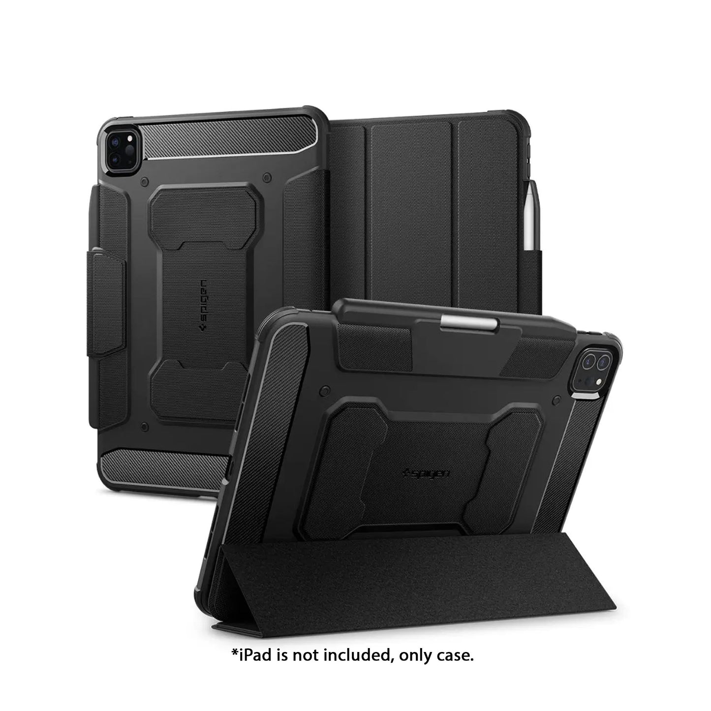 Spigen Rugged Armor Pro Case for iPad Pro 13" / iPad Air 11'' ( 2024 ) M4 - With Carbon Fiber Detailing - Black