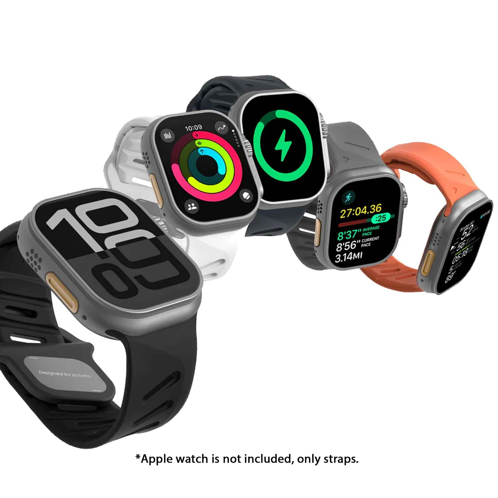 AULUMU A02 Offbeat Sport Ban for Apple Watch 49mm / 46mm / 45mm / 44mm - FKM Rubber Ban