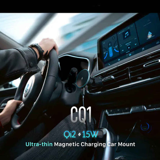 ADAM Elements CQ1 Qi2 15W Magnetic Charging Car Mount with LED Indicator