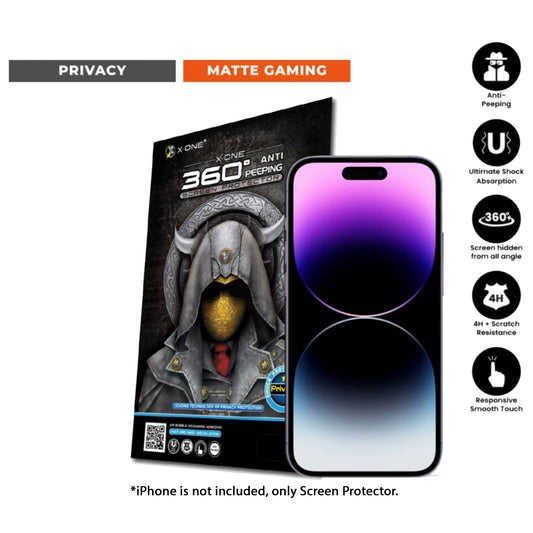 X.One 360° Anti Peeping Privacy Matte Screen Protector  for iPhone 15 / 14 / 13 / 12 Series
