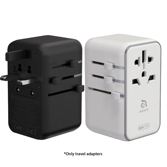 ADAM Elements T70L ﻿70W Universal Travel Adapter with Built-In USB-C Cable
