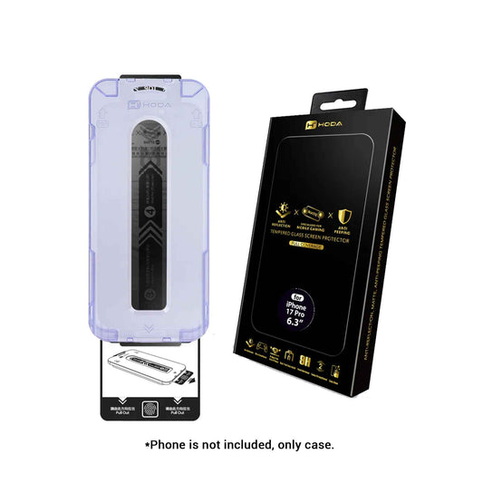 Hoda Matte Anti-Peeper ( Privacy ) with Anti-Reflection Screen Protector for iPhone 17 Pro Max / 17 Pro - Tempered Glass with Dust-Free Helper