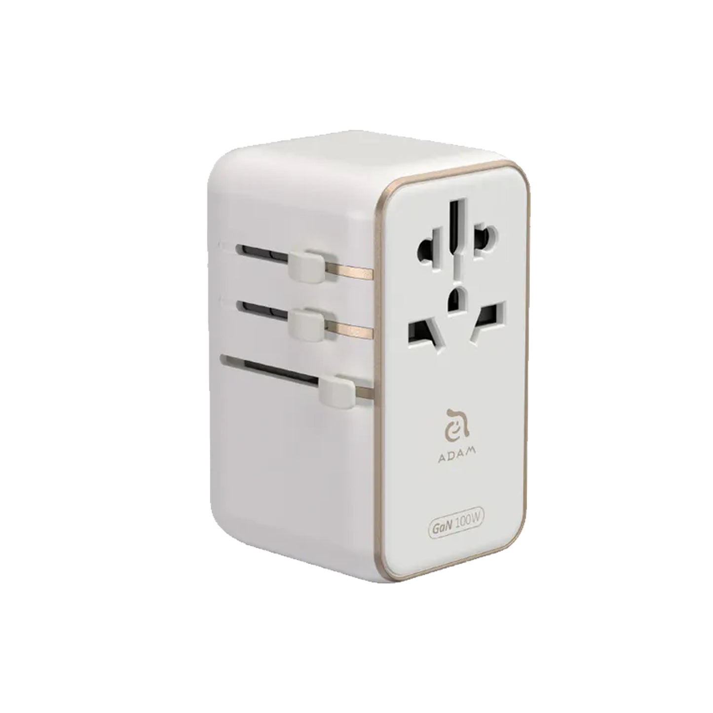 ADAM Elements T100L 100W Universal Travel Adapter with Built-In USB-C Cable