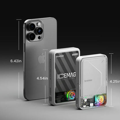 SHARGE ICEMAG 2 Active Cooling with Stand - 10,000mAh Powerbank Magsafe and Qi2 Compatible - Forexengineer -Malaysia