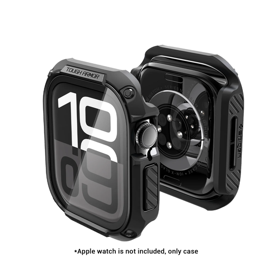 SPIGEN Tough Armor for Apple Watch Series 10 ( 46mm ) - Case with Build-in Screen Protector - Black - Forexengineer -Malaysia