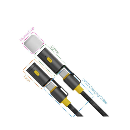 STYLEPIE Elf USB-C Cable 4-in-1 Lighther Flashlight Charging Data Transfer Cable 1.5m - Forexengineer -Malaysia