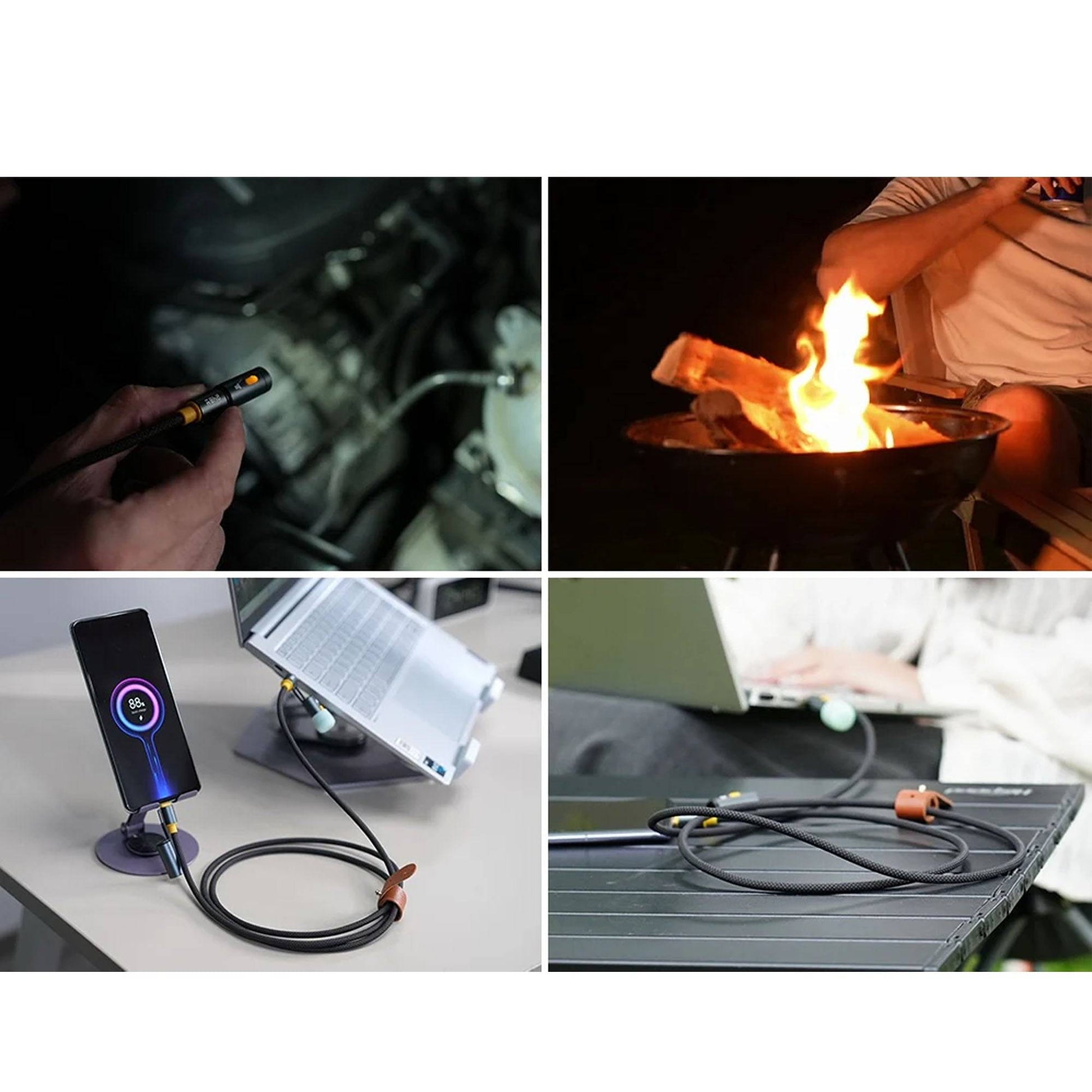STYLEPIE Elf USB-C Cable 4-in-1 Lighther Flashlight Charging Data Transfer Cable 1.5m - Forexengineer -Malaysia