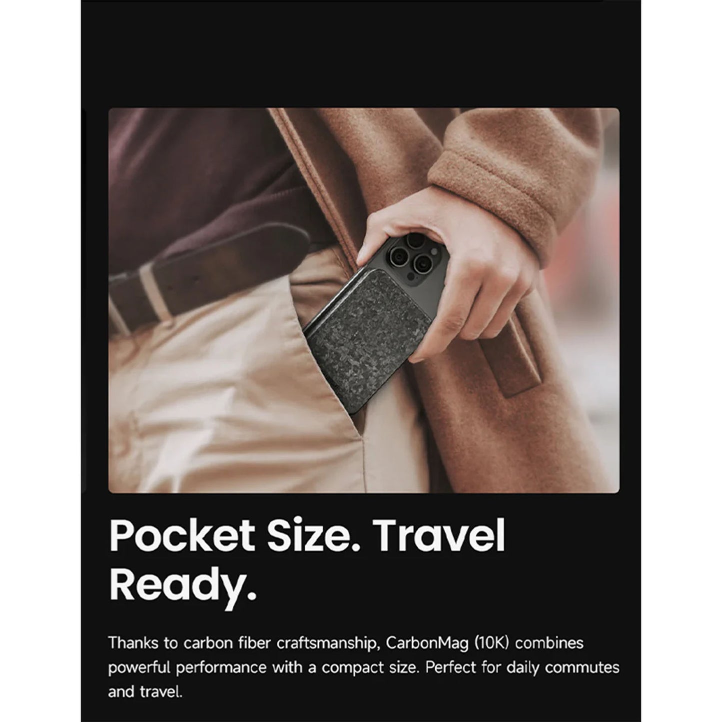 Sharge CarbonMag 10K - Magsafe Compatible and Support Qi2 15W Wireless Charging Carbon Fiber Power Bank PD20W 10,000mAh - Forexengineer -Malaysia