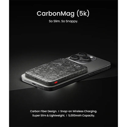 Sharge CarbonMag 5K - Slim Magsafe and Qi Wireless Compatible Carbon Fiber Power Bank PD20W 5000mAh - Forged Carbon - Forexengineer -Malaysia