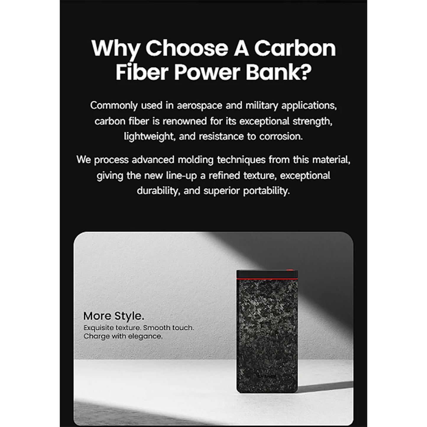 Sharge CarbonMag 5K - Slim Magsafe and Qi Wireless Compatible Carbon Fiber Power Bank PD20W 5000mAh - Forged Carbon - Forexengineer -Malaysia- 6973154657779
