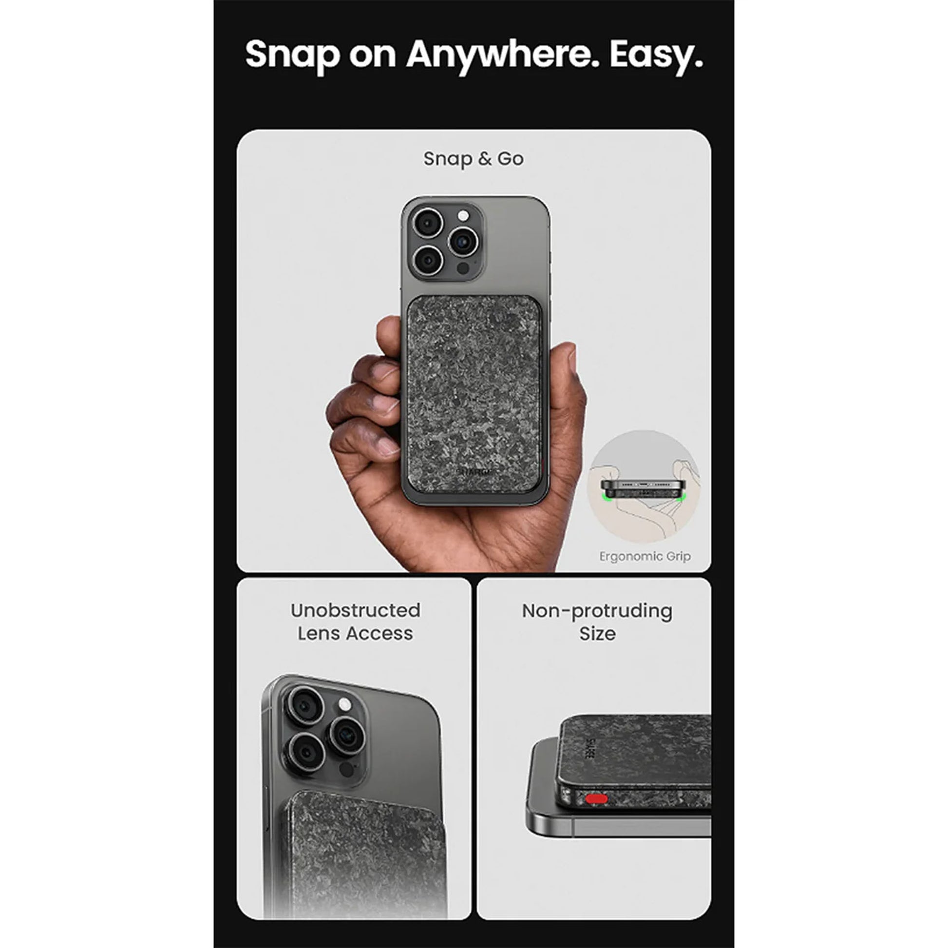 Sharge CarbonMag 5K - Slim Magsafe and Qi Wireless Compatible Carbon Fiber Power Bank PD20W 5000mAh - Forged Carbon - Forexengineer -Malaysia- 6973154657779