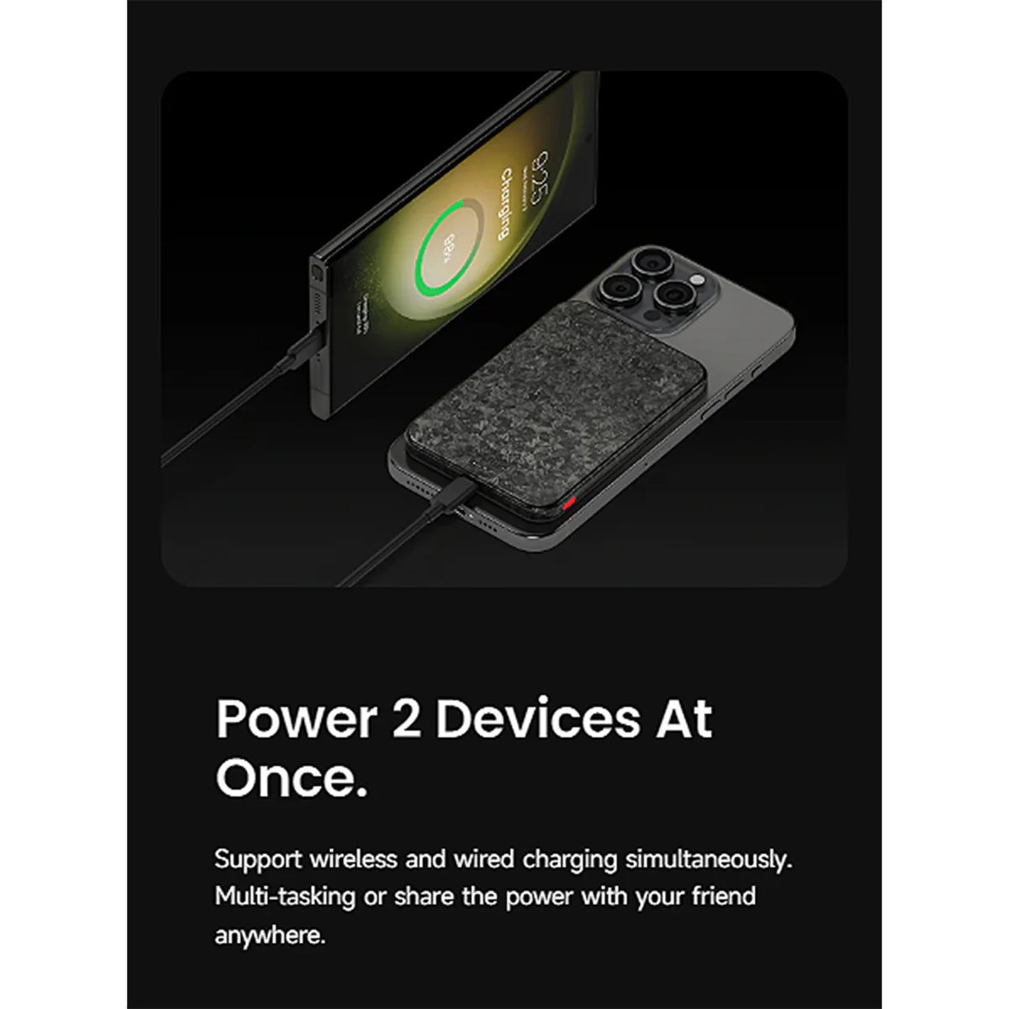 Sharge CarbonMag 5K - Slim Magsafe and Qi Wireless Compatible Carbon Fiber Power Bank PD20W 5000mAh - Forged Carbon - Forexengineer -Malaysia- 6973154657779