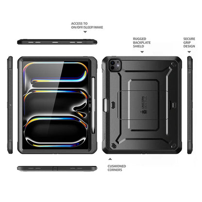 Supcase Unicorn Beetle Pro Case for iPad Pro 11" / Pro 13" ( 2024 ) M4 with Pencil Holder & Built-in Screen Protector - Black - Forexengineer -Malaysia