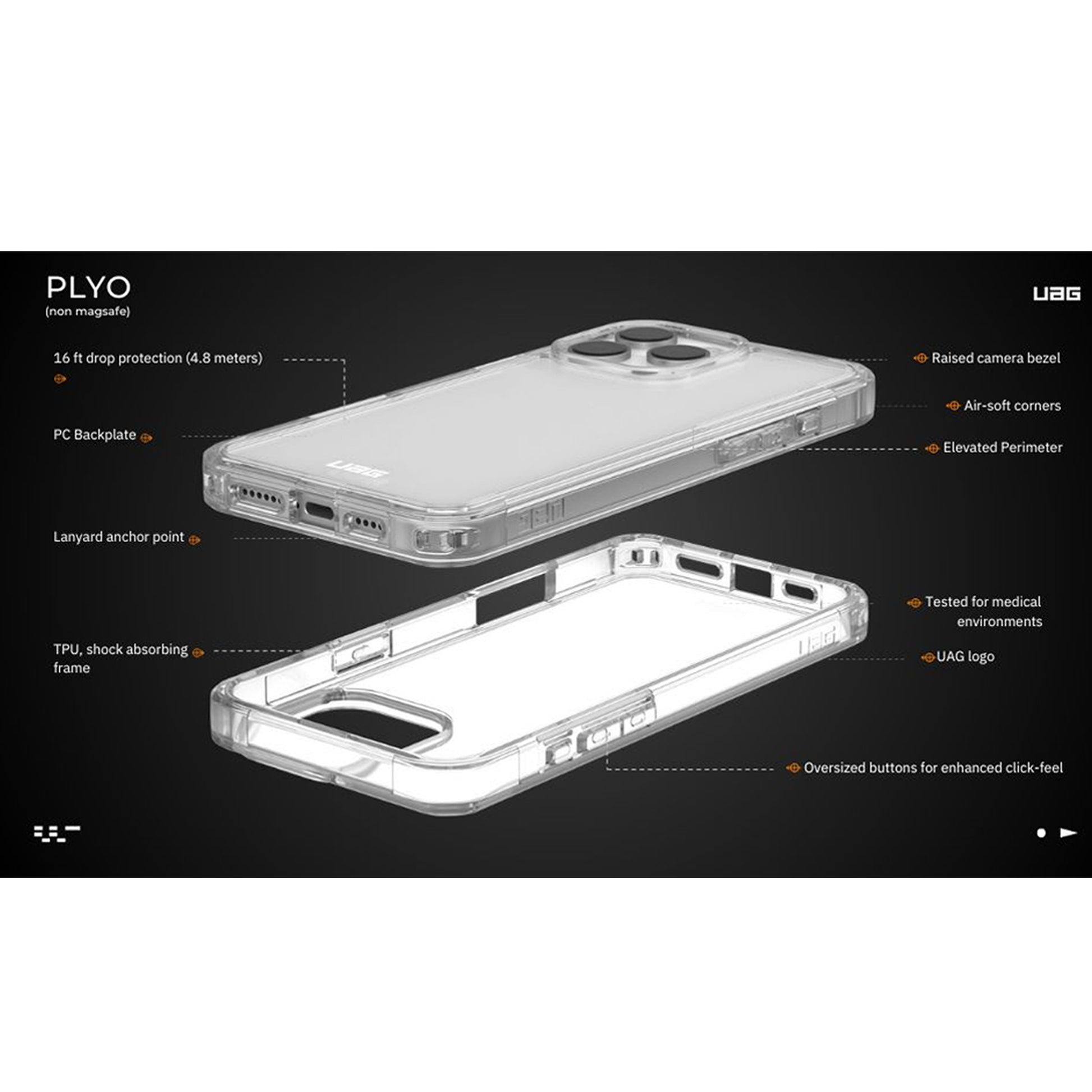 UAG Plyo for iPhone 16 Series - 16 Foot Drop Protection Military Drop Standards - Forexengineer -Malaysia- 840283915314-840283915291-840283915321-840283915307-840283915284-840283915338