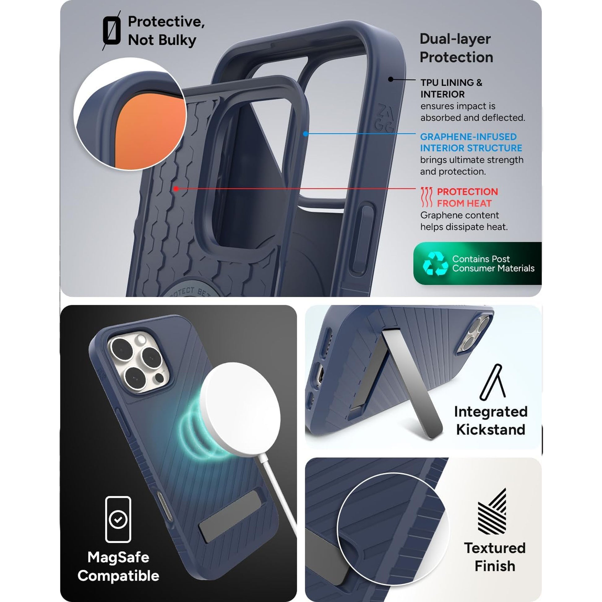 ZAGG Denali Snap Kickstand for iPhone 16 Series - MagSafe Compatible - Forexengineer -Malaysia- 840390320896-840390320889-840390320933-840390320926