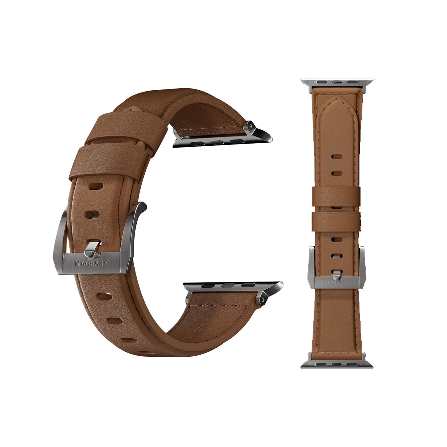 MAGEASY Nappa Calfskin Leather Band for Apple Watch 49mm / 46mm / 45mm / 44mm / 42mm / 41mm / 40mm