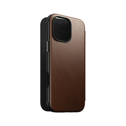 Nomad Modern Leather Folio Case for iPhone 16 Series - MagSafe Compatible - Forexengineer -Malaysia