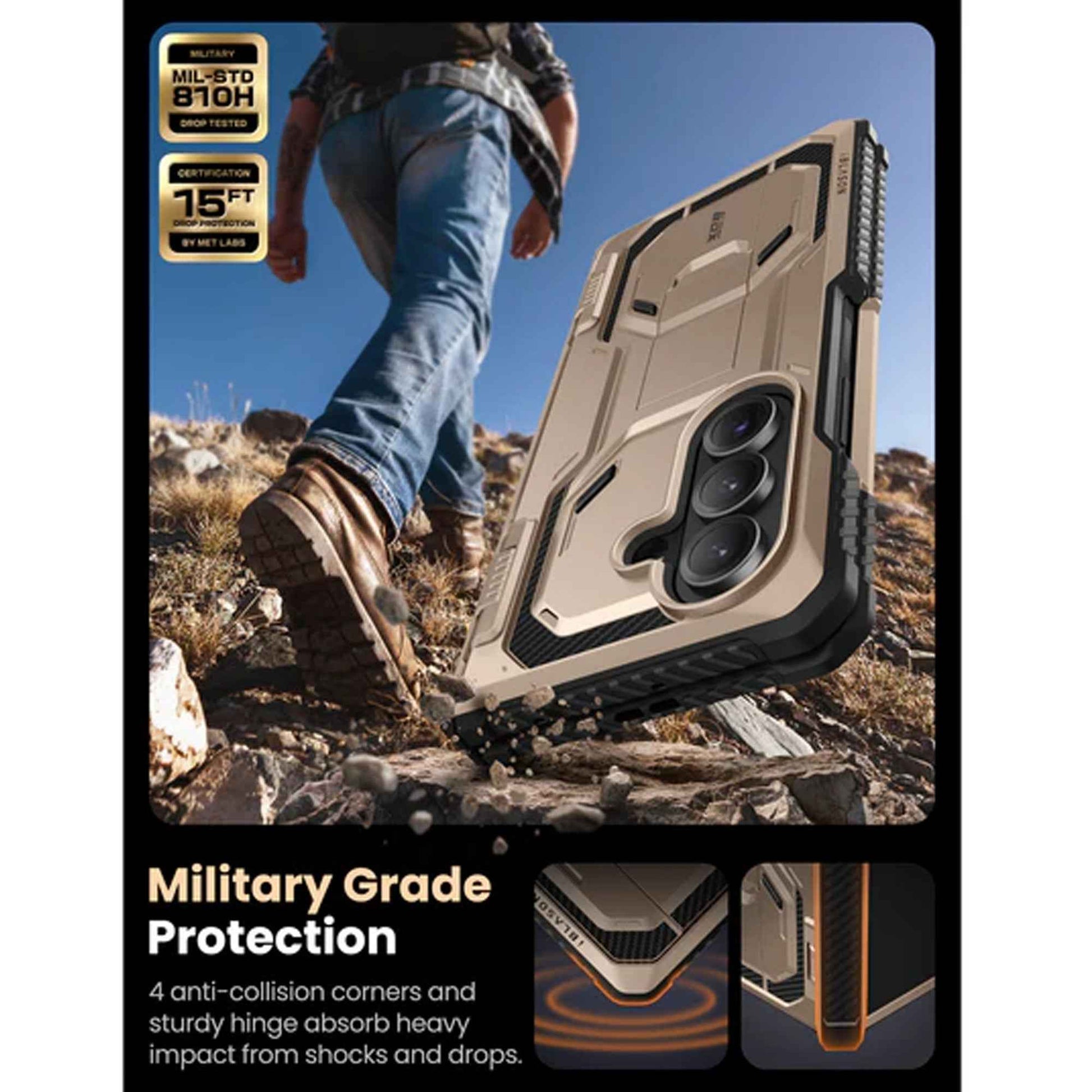 i-Blason Armorbox Case for Samsung Galaxy Z Fold 7 with Built-in Tempered Glass Screen Protector and Kickstand