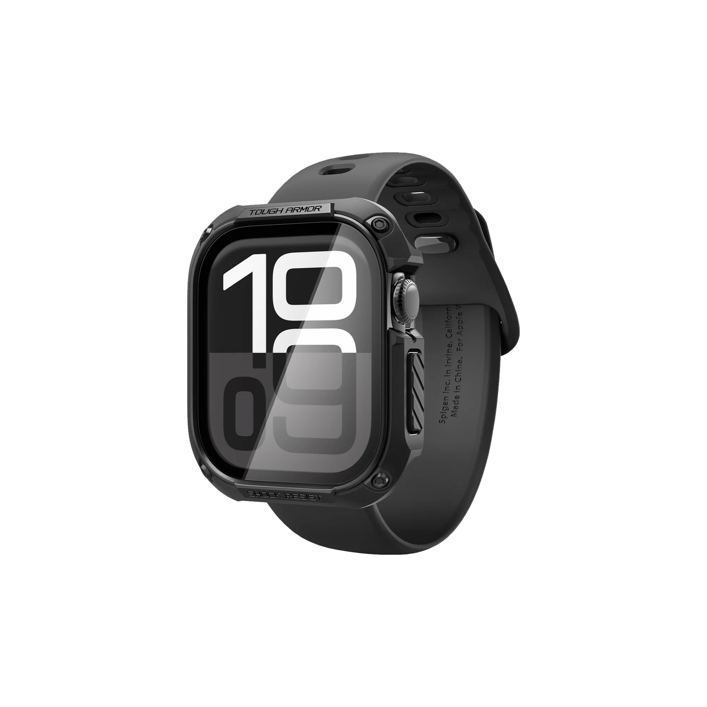 SPIGEN Tough Armor for Apple Watch Series 10 ( 46mm ) - Case with Build-in Screen Protector - Black