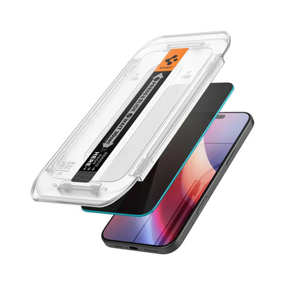 [1 PACK] Spigen Glas.tR EZ Fit HD Tempered Glass Screen Protector for iPhone 16 & 15 Series - Privacy - Forexengineer -Malaysia