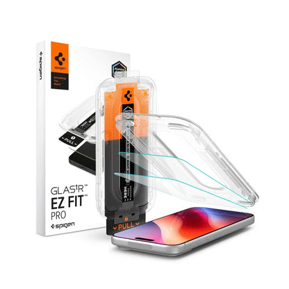 [2 PACK] Spigen Glas.tR EZ Fit Pro HD Tempered Glass Screen Protector for iPhone 18 / 17 / 16 Series - Clear