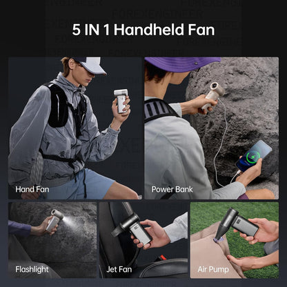 Jisulife Handheld Fan Ultra2 9000mAh Battery with Lighting and Super High Speed Wind.