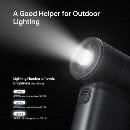 Jisulife Handheld Fan Ultra2 9000mAh Battery with Lighting and Super High Speed Wind.