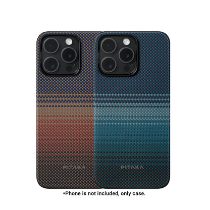 PITAKA MagEZ Case 5 Sunset . Moonrise for iPhone 15 Series - Made with MagSafe SlimBoard™ Module 2.0 - Forexengineer -Malaysia- 749355415335-749355415328-749355415311-749355415304
