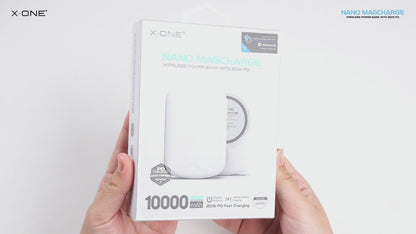 X.One Nano Magcharge Magnetic Wireless Powerbank 5,000 / 10,000 mAh with 20W PD3.0 USB-C Port.