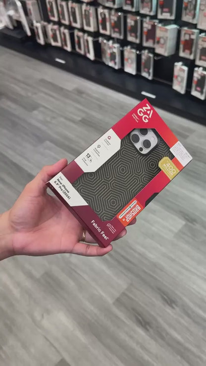 ZAGG London Snap Case for iPhone 16 Pro Max - With Stylish Fabric Exterior and Magsafe Compatible.