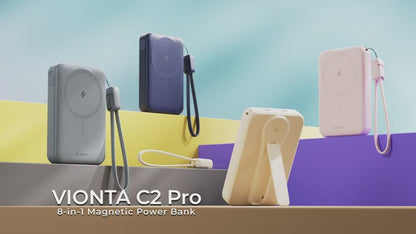 ADAM Elements VIONTA C2 Pro 8-in-1 Magnetic Power Bank 10,000 mAh Build-in Cable