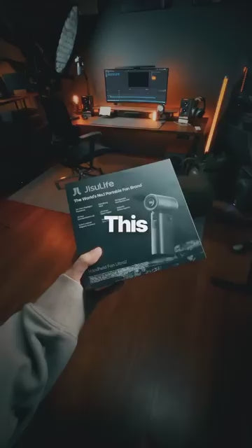 Jisulife Handheld Fan Ultra2 9000mAh Battery with Lighting and Super High Speed Wind.