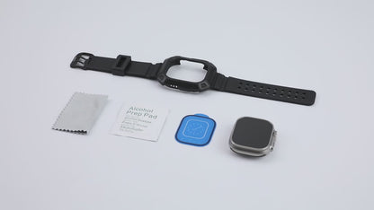 Supcase Unicorn Beetle Pro Rugged Protective Case and Wristband for Apple Watch Ultra 3 / 2 / 1 ( 49mm ) with 2 Pack Glass - Black.